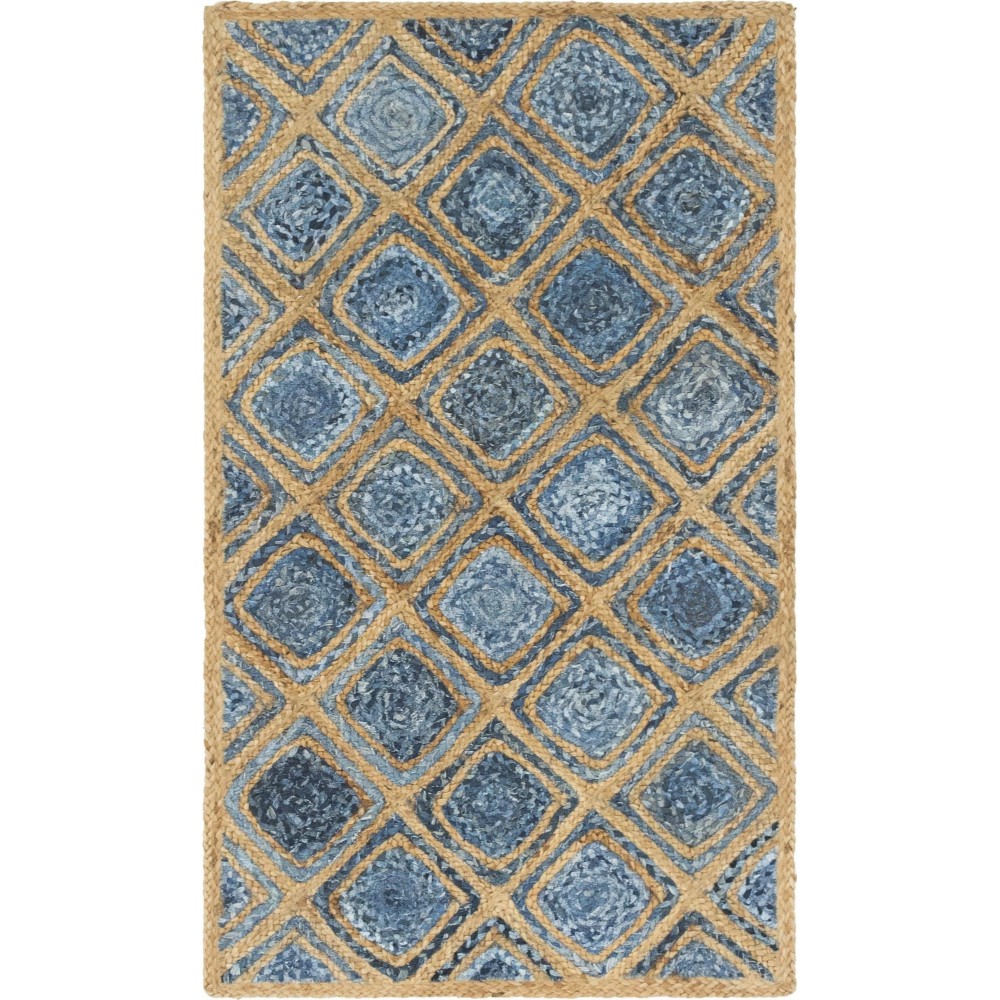 Rug Unique Loom Braided Jute Blue Rectangular 3' 3 x 5' 0 Rug Unique Loom Braided Jute Blue Rectangular 3' 3 x 5' 0