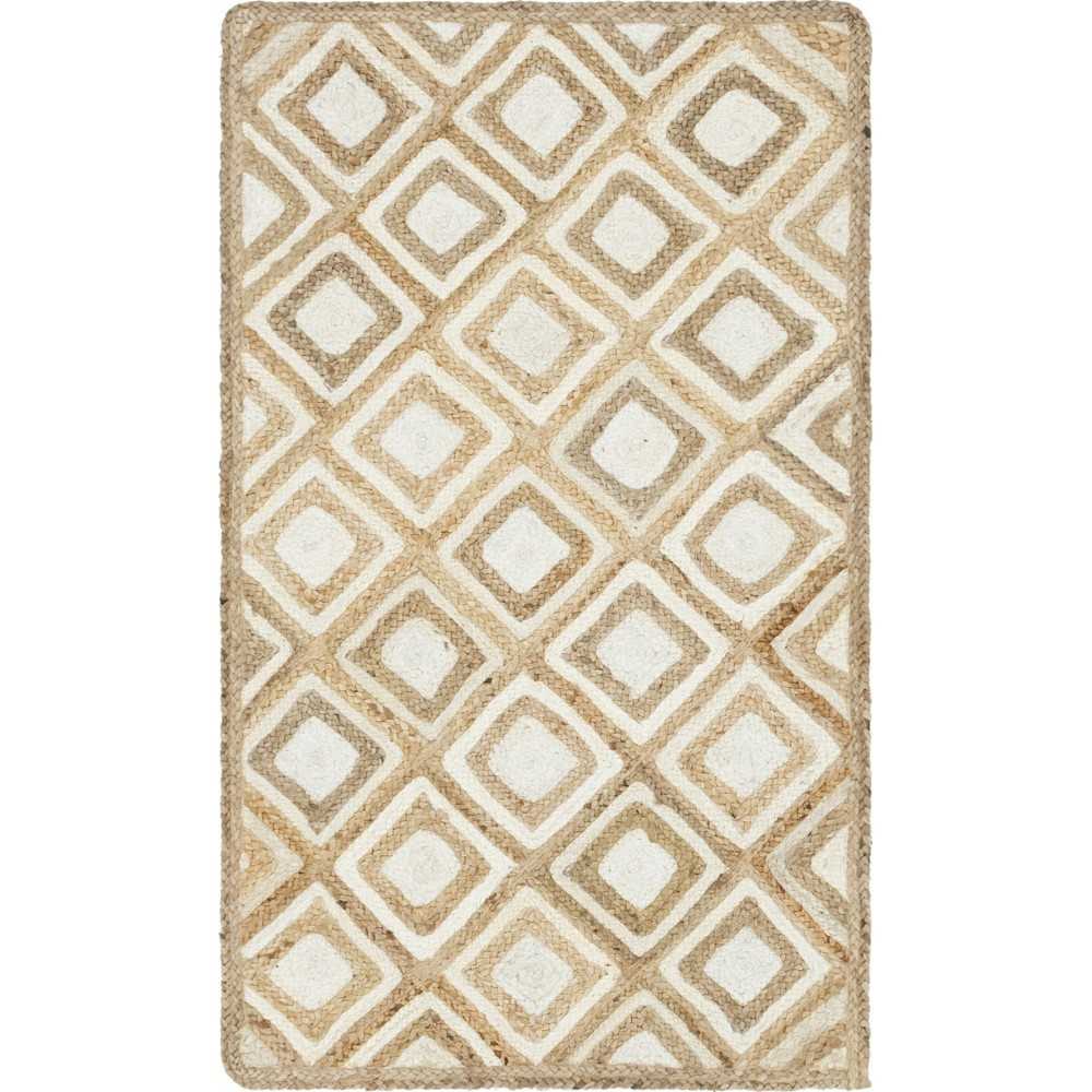 Rug Unique Loom Braided Jute Ivory Rectangular 3' 3 x 5' 0 Rug Unique Loom Braided Jute Ivory Rectangular 3' 3 x 5' 0