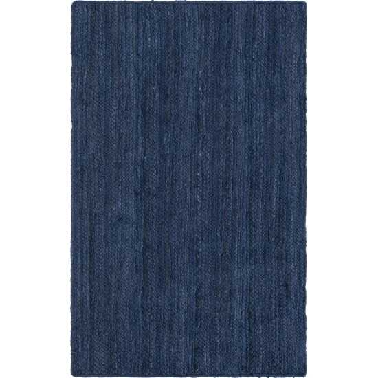 Rug Unique Loom Braided Jute Navy Blue Rectangular 3' 3 x 5' 3