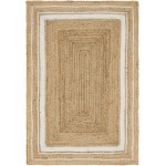 Rug Unique Loom Braided Jute Natural/Ivory Rectangular 4' 0 x 6' 0