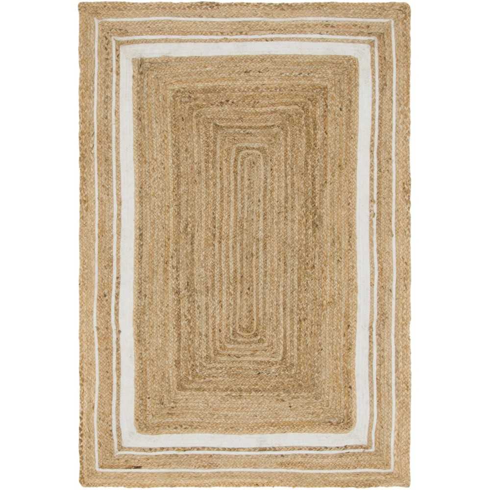 Rug Unique Loom Braided Jute Natural/Ivory Rectangular 4' 0 x 6' 0