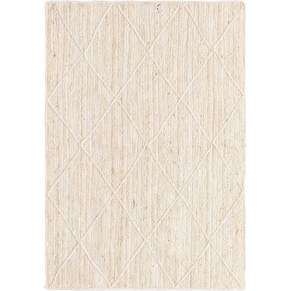Rug Unique Loom Braided Jute Trellis Beige Rectangular 4' 0 x 6' 0 Rug Unique Loom Braided Jute Trellis Beige Rectangular 4' 0 x 6' 0