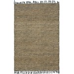 Rug Unique Loom Braided Jute Natural/Black Rectangular 4' 0 x 6' 0