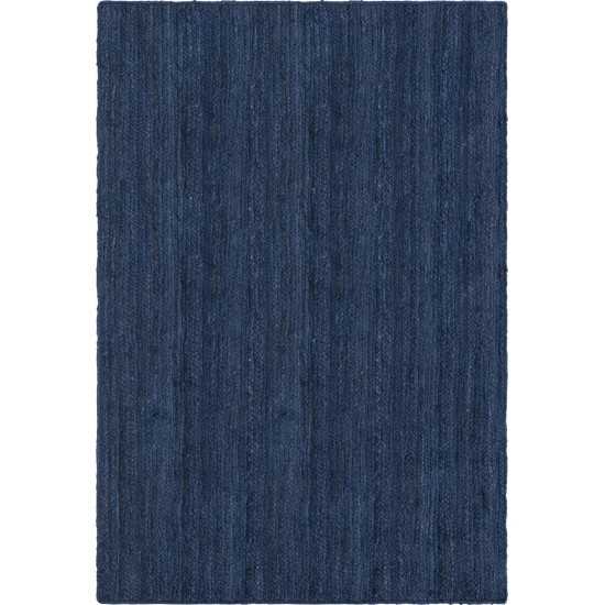 Rug Unique Loom Braided Jute Navy Blue Rectangular 4' 0 x 6' 0