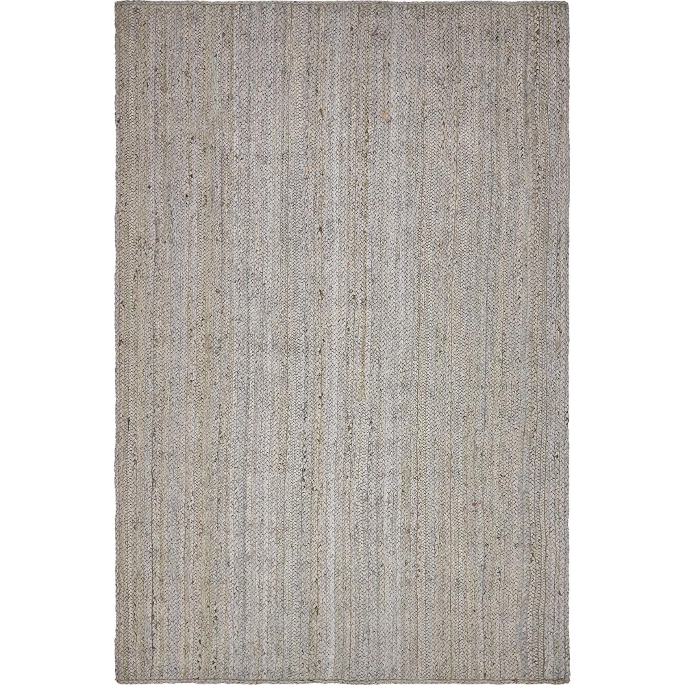 Rug Unique Loom Braided Jute Gray Rectangular 4' 0 x 6' 0