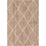 Rug Unique Loom Braided Jute Trellis Natural/Ivory Rectangular 4' 0 x 6' 0