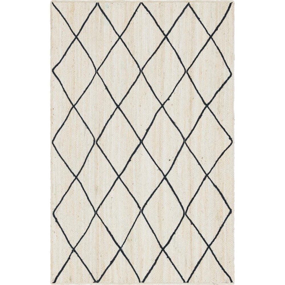Rug Unique Loom Braided Jute Trellis Ivory Rectangular 5' 0 x 8' 0 Rug Unique Loom Braided Jute Trellis Ivory Rectangular 5' 0 x 8' 0