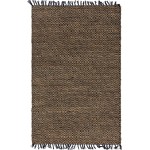 Rug Unique Loom Braided Jute Natural/Black Rectangular 5' 0 x 8' 0