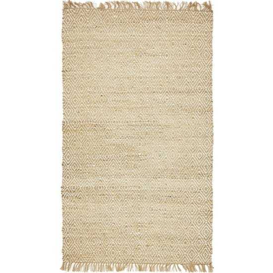 Rug Unique Loom Braided Jute Natural/Ivory Rectangular 5' 0 x 8' 0