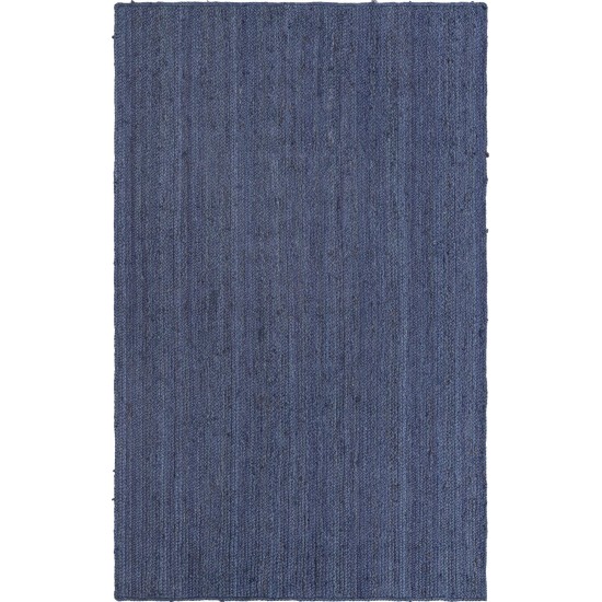 Rug Unique Loom Braided Jute Navy Blue Rectangular 5' 0 x 8' 0