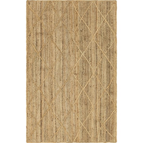 Rug Unique Loom Braided Jute Trellis Natural Rectangular 5' 0 x 8' 0