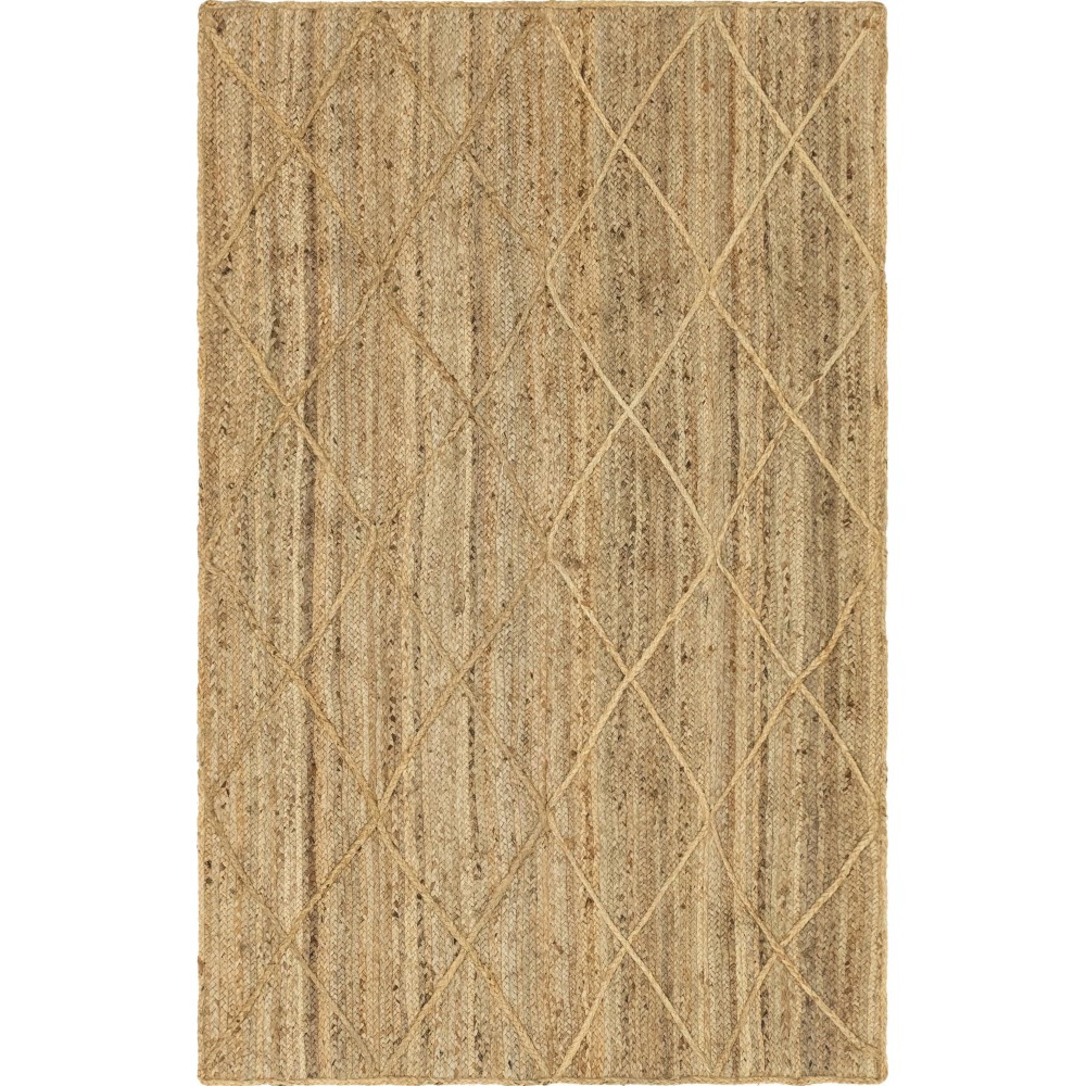 Rug Unique Loom Braided Jute Trellis Natural Rectangular 5' 0 x 8' 0 Rug Unique Loom Braided Jute Trellis Natural Rectangular 5' 0 x 8' 0