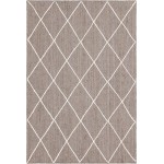 Rug Unique Loom Braided Jute Trellis Gray Rectangular 6' 0 x 9' 0