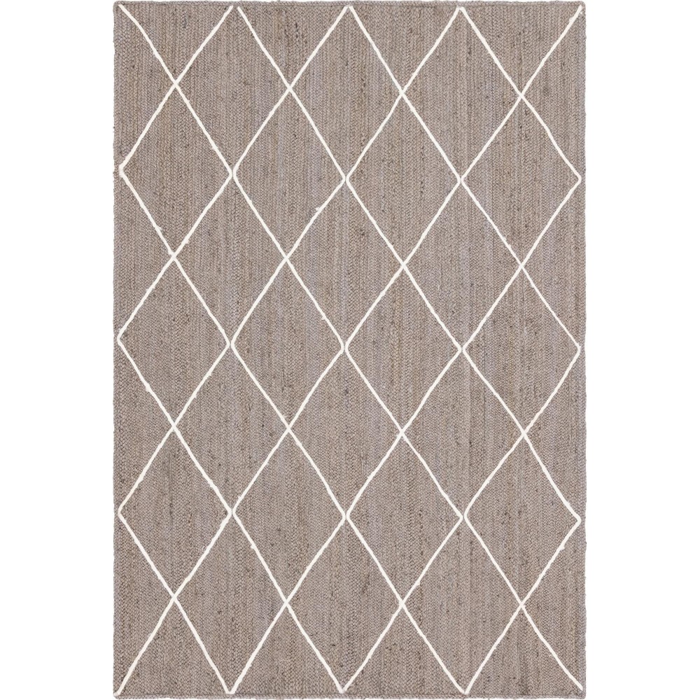 Rug Unique Loom Braided Jute Trellis Gray Rectangular 6' 0 x 9' 0 Rug Unique Loom Braided Jute Trellis Gray Rectangular 6' 0 x 9' 0