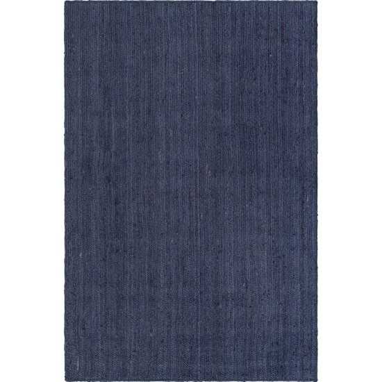 Rug Unique Loom Braided Jute Navy Blue Rectangular 6' 0 x 9' 0