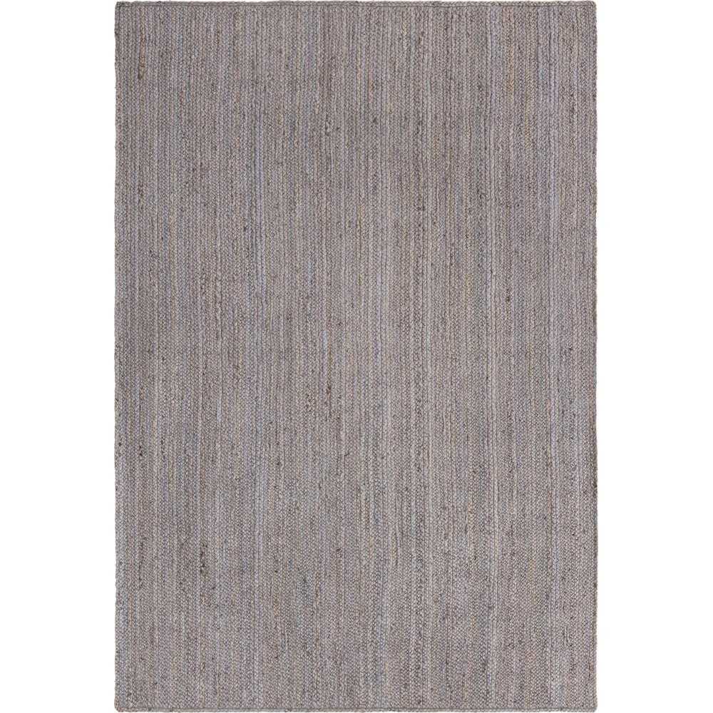 Rug Unique Loom Braided Jute Gray Rectangular 6' 0 x 9' 0