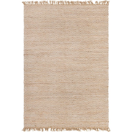 Rug Unique Loom Braided Jute Natural/Ivory Rectangular 7' 0 x 10' 0