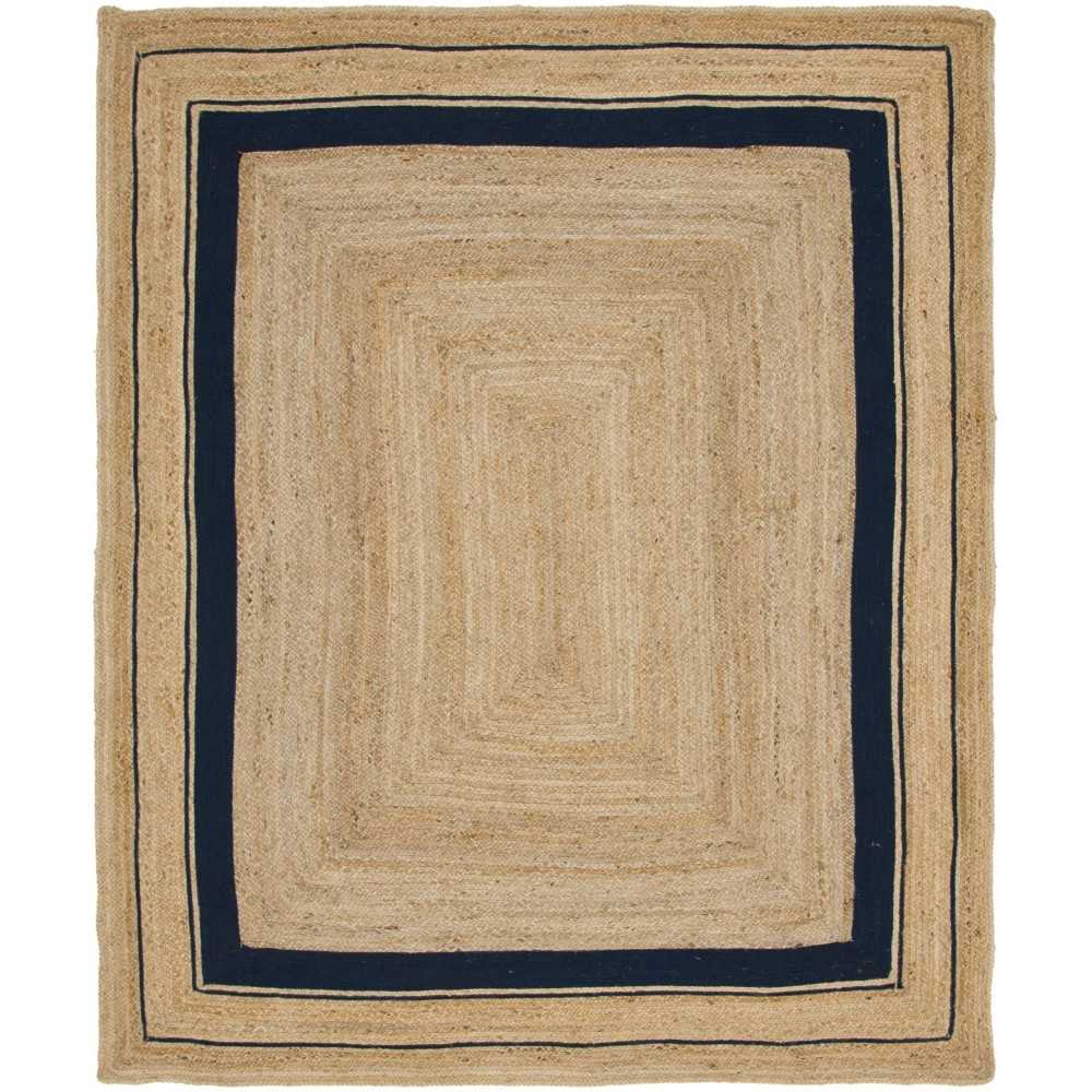 Rug Unique Loom Braided Jute Natural/Navy Blue Rectangular 8' 0 x 10' 0 Rug Unique Loom Braided Jute Natural/Navy Blue Rectangular 8' 0 x 10' 0