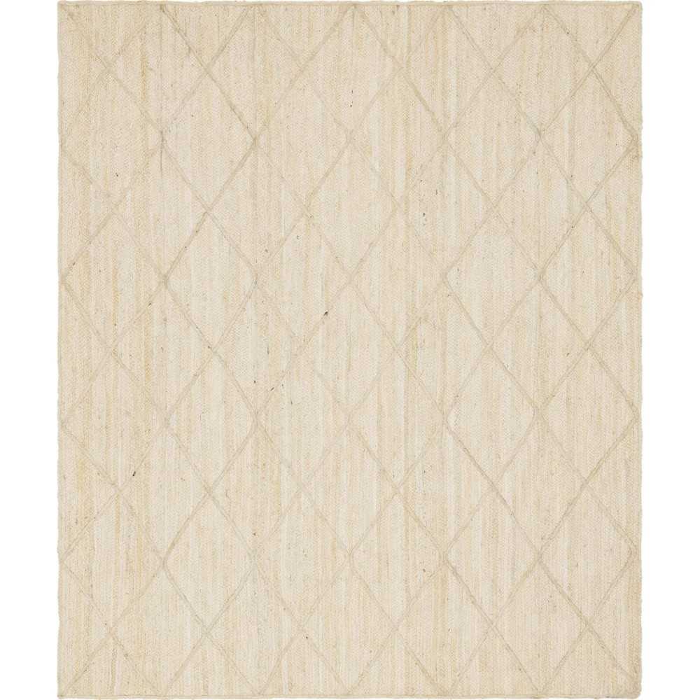 Rug Unique Loom Braided Jute Trellis Beige Rectangular 8' 0 x 10' 0 Rug Unique Loom Braided Jute Trellis Beige Rectangular 8' 0 x 10' 0