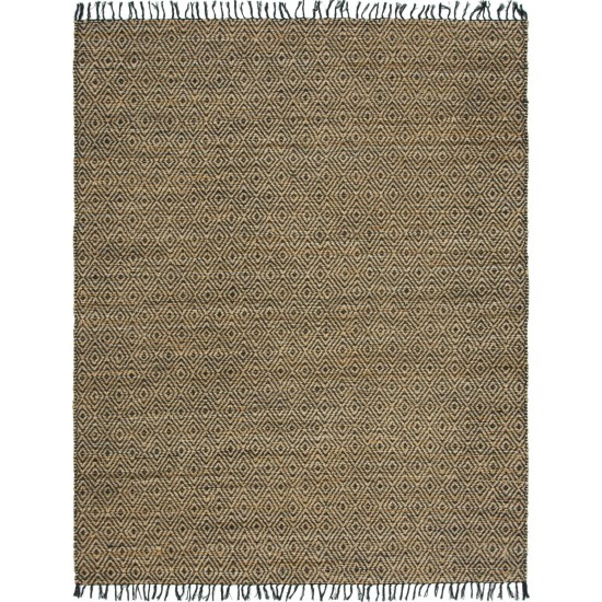 Rug Unique Loom Braided Jute Natural/Black Rectangular 8' 0 x 10' 0