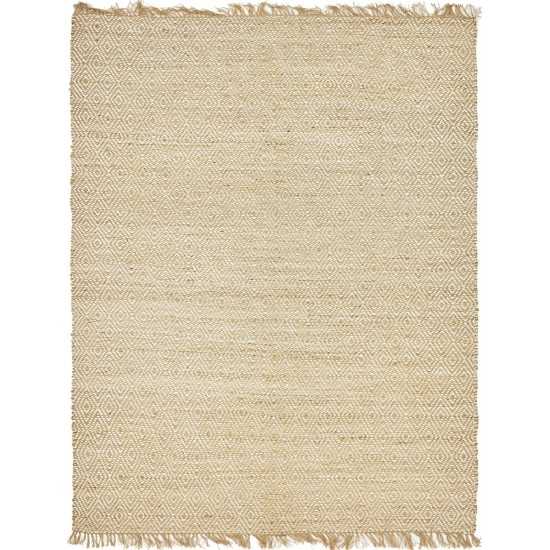 Rug Unique Loom Braided Jute Natural/Ivory Rectangular 8' 0 x 10' 0