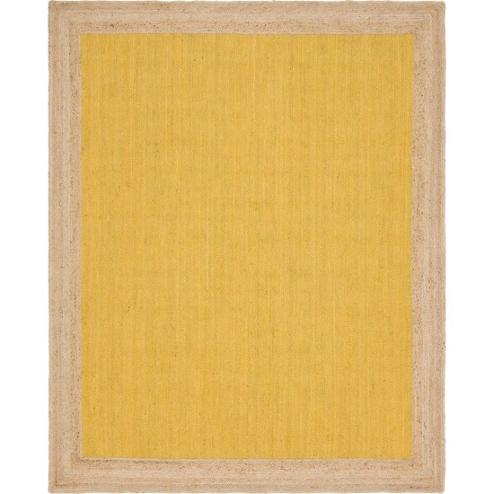 Rug Unique Loom Braided Jute Yellow Rectangular 8' 0 x 10' 0