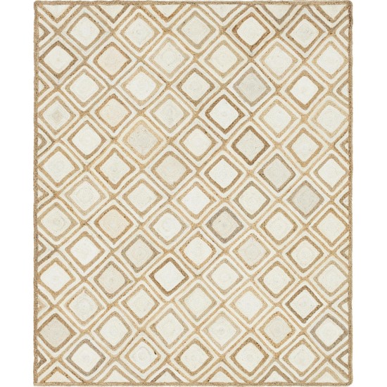 Rug Unique Loom Braided Jute Ivory Rectangular 8' 0 x 10' 0