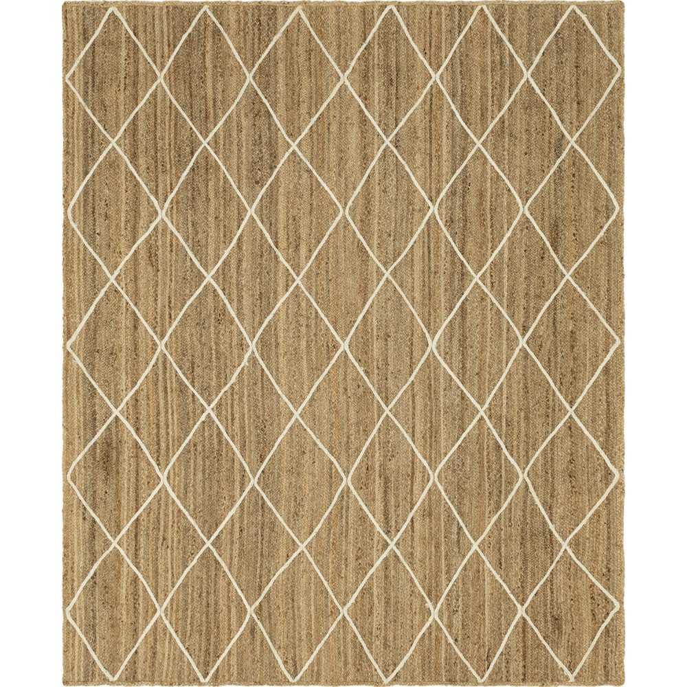 Rug Unique Loom Braided Jute Trellis Natural/Ivory Rectangular 8' 0 x 10' 0 Rug Unique Loom Braided Jute Trellis Natural/Ivory Rectangular 8' 0 x 10' 0