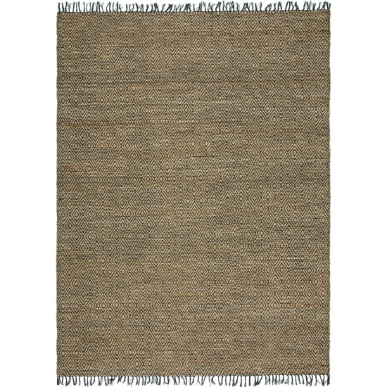 Rug Unique Loom Braided Jute Natural/Black Rectangular 9' 0 x 12' 0