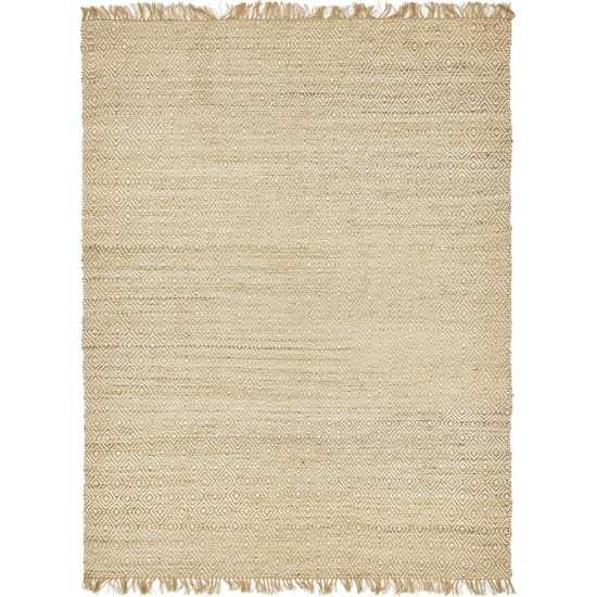 Rug Unique Loom Braided Jute Natural/Ivory Rectangular 9' 0 x 12' 0