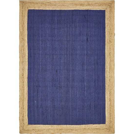 Rug Unique Loom Braided Jute Navy Blue Rectangular 9' 0 x 12' 0