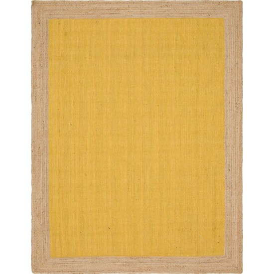 Rug Unique Loom Braided Jute Yellow Rectangular 9' 0 x 12' 0