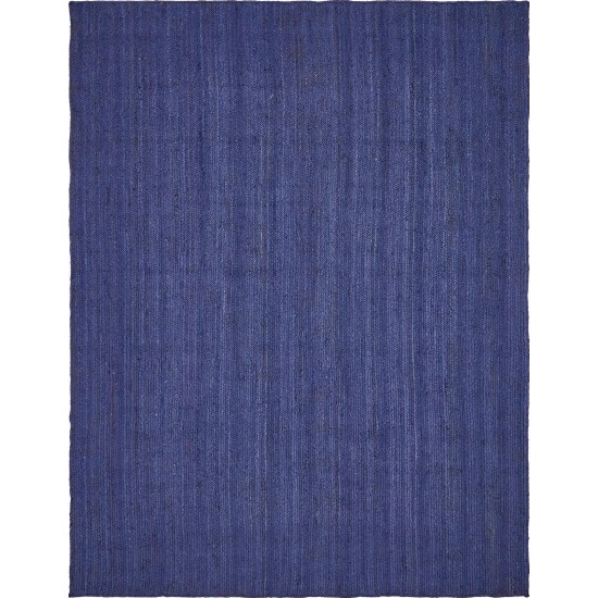 Rug Unique Loom Braided Jute Navy Blue Rectangular 9' 0 x 12' 0