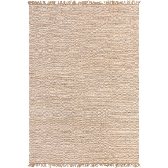 Rug Unique Loom Braided Jute Natural/Ivory Rectangular 10' 0 x 14' 0