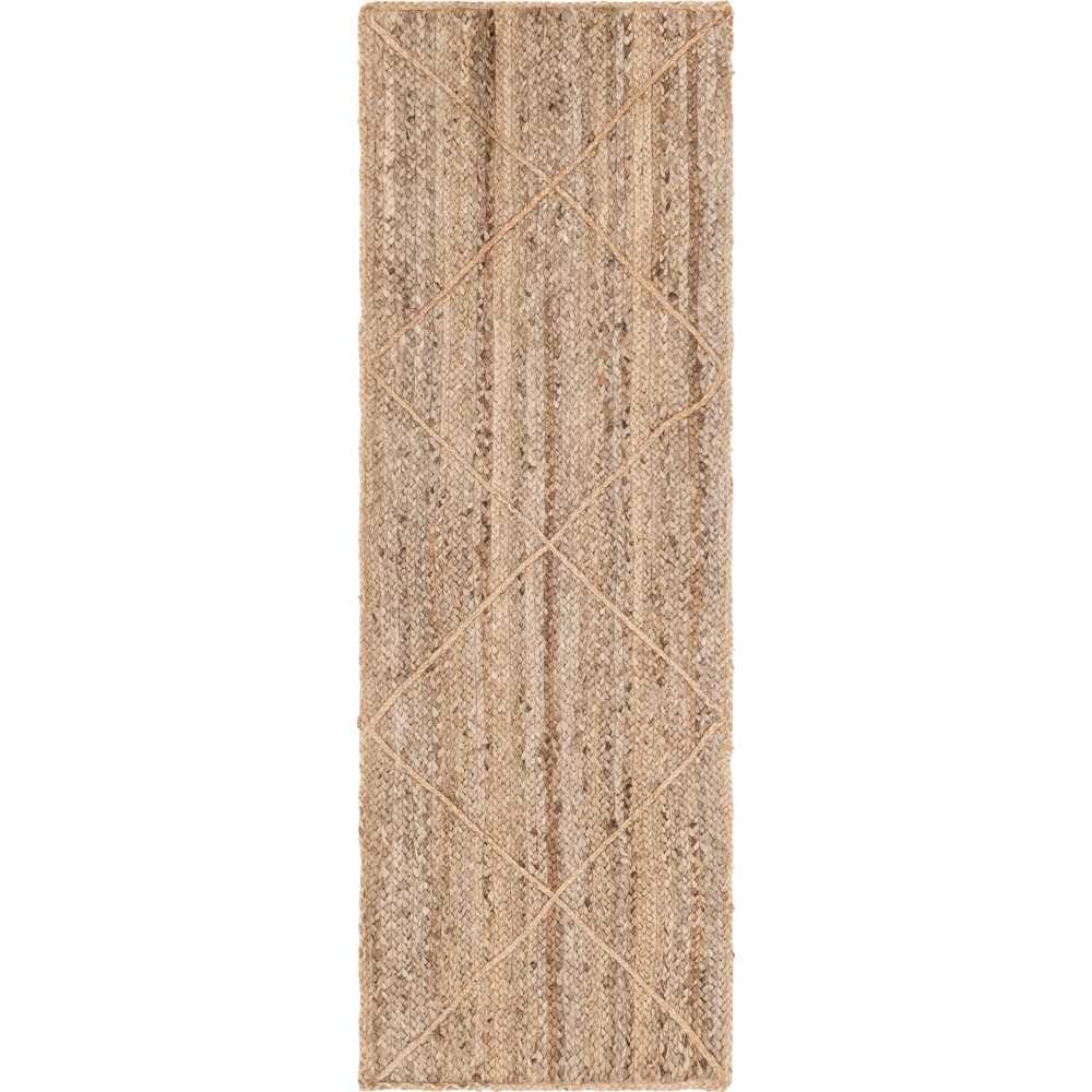 Rug Unique Loom Braided Jute Trellis Natural Runner 2' 2 x 6' 0