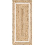 Rug Unique Loom Braided Jute Natural/Ivory Runner 2' 6 x 6' 0