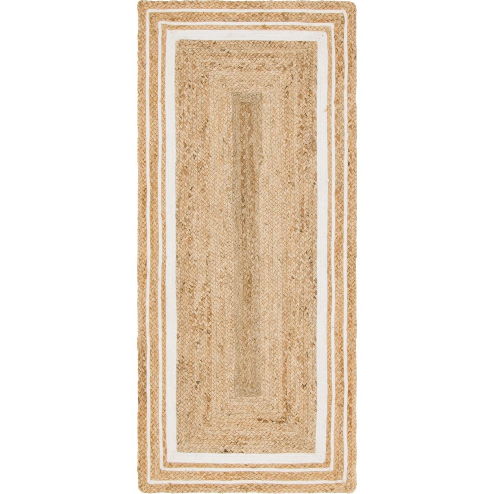 Rug Unique Loom Braided Jute Natural/Ivory Runner 2' 6 x 6' 0