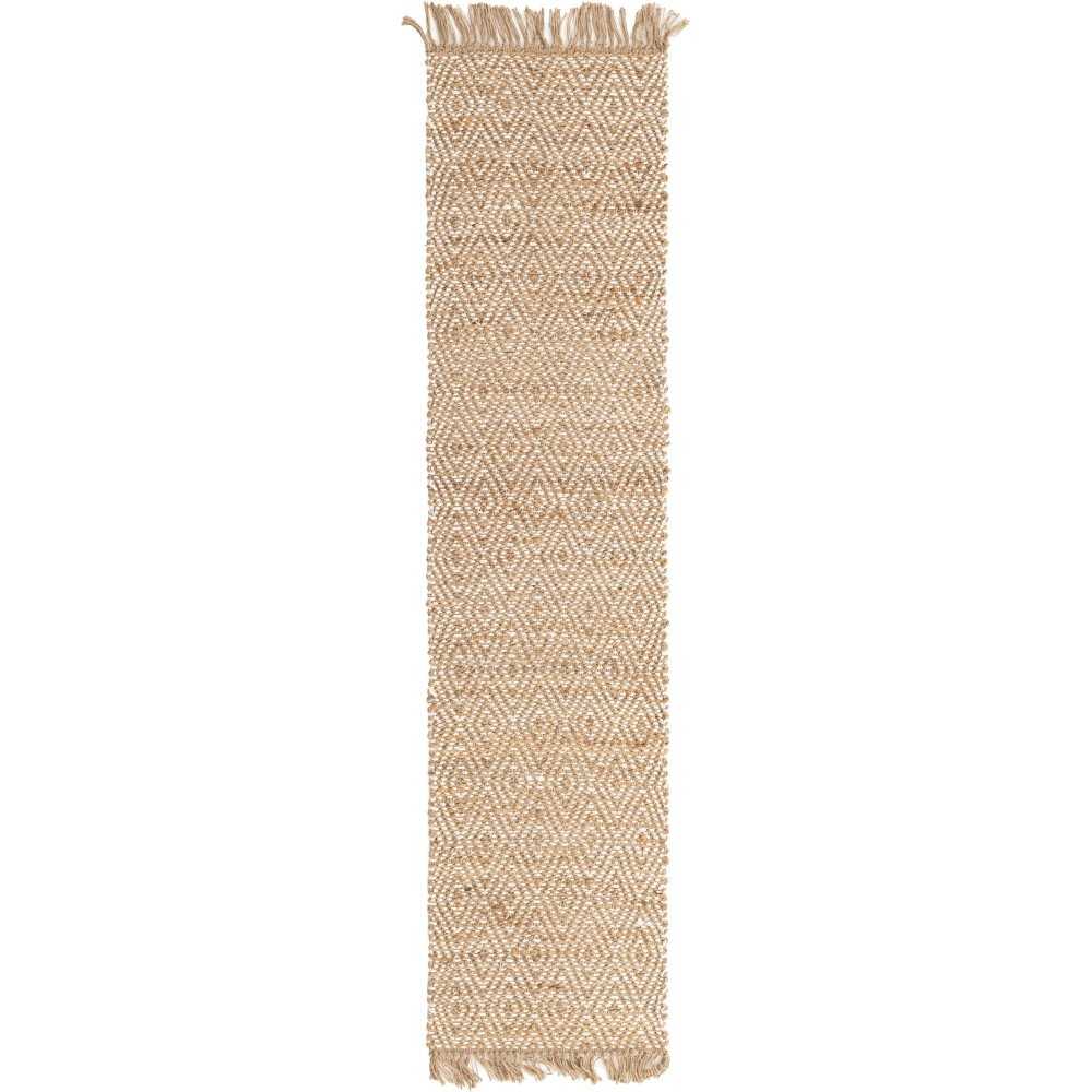 Rug Unique Loom Braided Jute Natural/Ivory Runner 2' 2 x 8' 0 Rug Unique Loom Braided Jute Natural/Ivory Runner 2' 2 x 8' 0