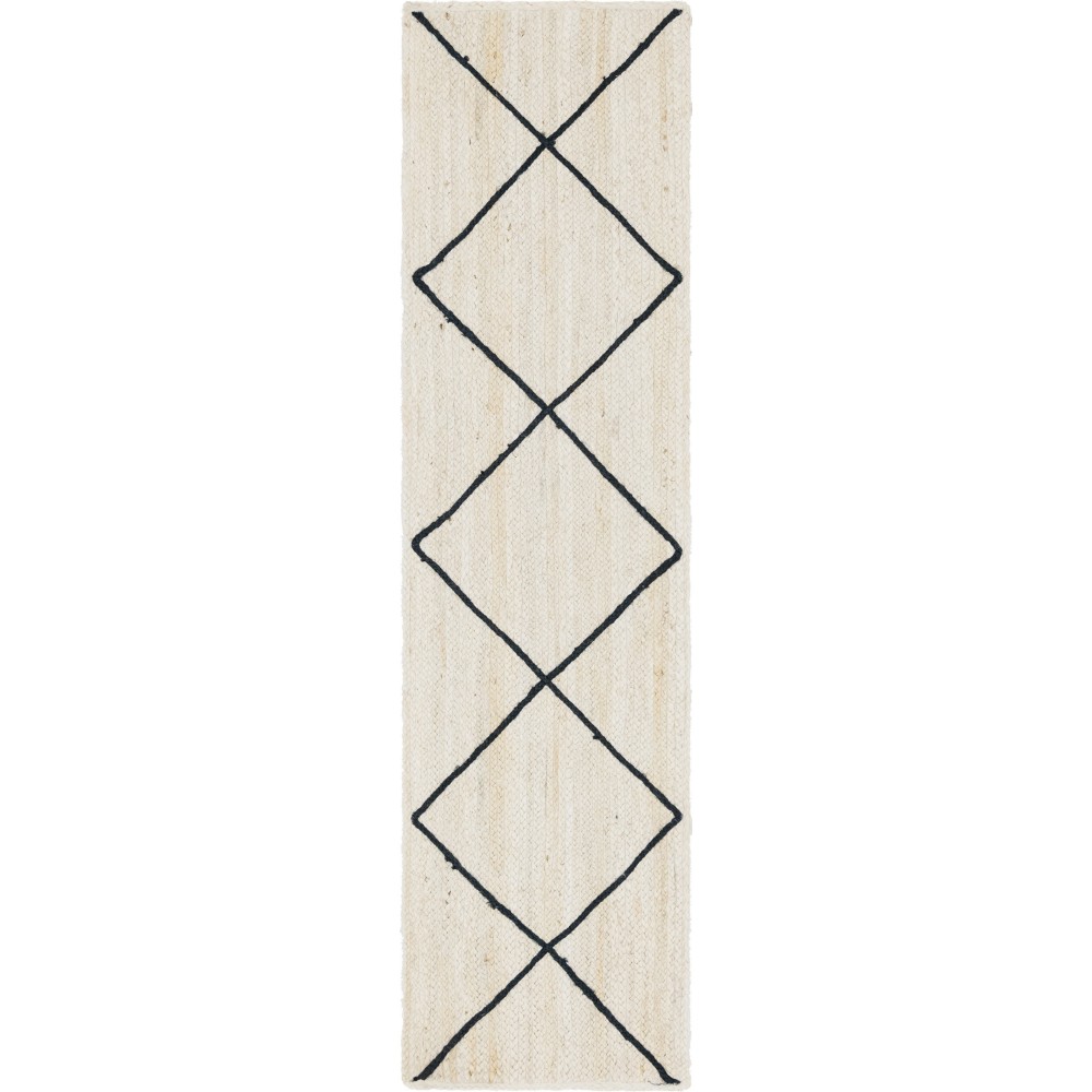Rug Unique Loom Braided Jute Trellis Ivory Runner 2' 2 x 8' 2 Rug Unique Loom Braided Jute Trellis Ivory Runner 2' 2 x 8' 2