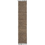 Rug Unique Loom Braided Jute Natural/Black Runner 2' 2 x 10' 0