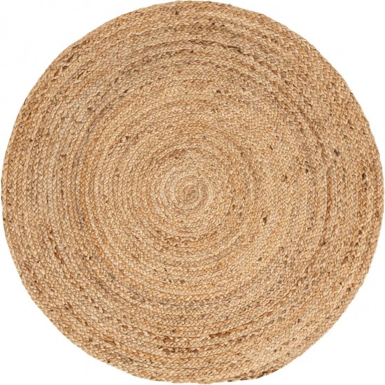 Rug Unique Loom Braided Jute Natural Round 4' 0 x 4' 0