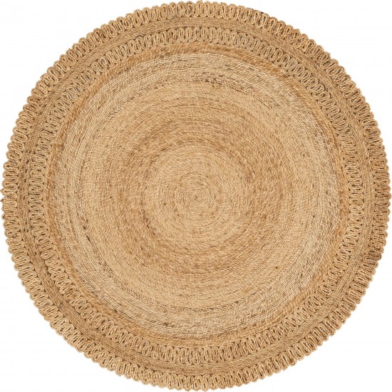 Rug Unique Loom Braided Jute Natural Round 5' 0 x 5' 0