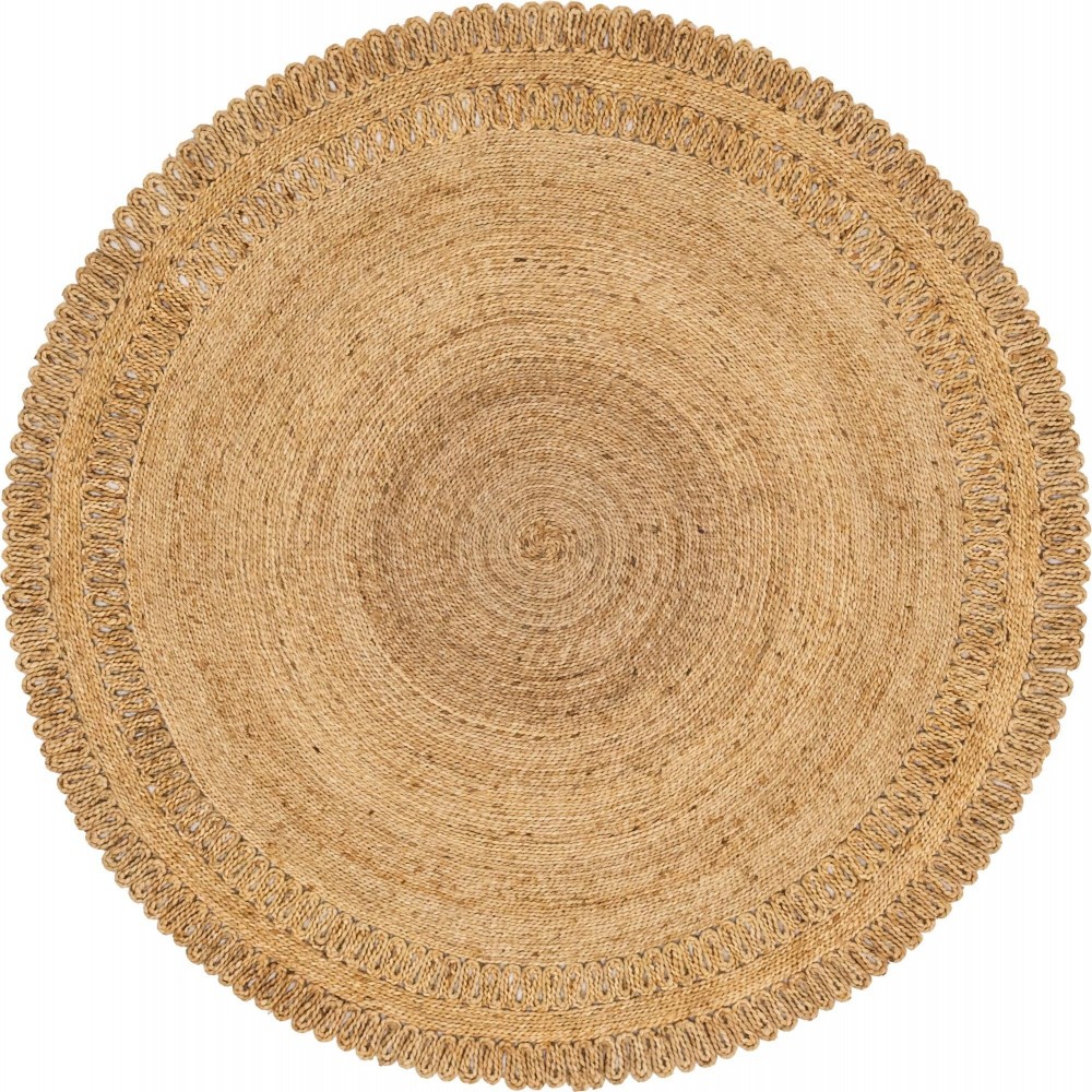Rug Unique Loom Braided Jute Natural Round 6' 0 x 6' 0 Rug Unique Loom Braided Jute Natural Round 6' 0 x 6' 0