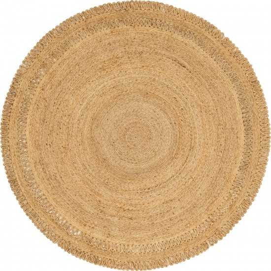 Rug Unique Loom Braided Jute Natural Round 8' 0 x 8' 0