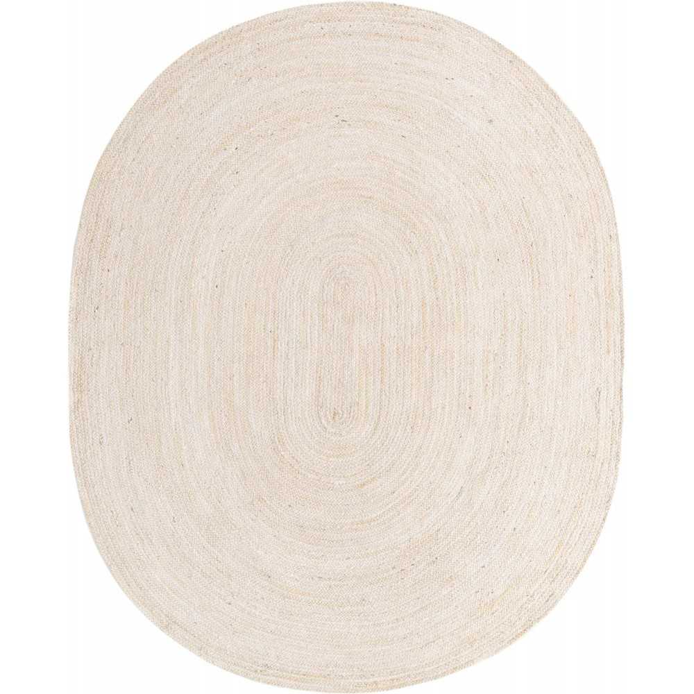 Rug Unique Loom Braided Jute Beige Oval 7' 10 x 10' 0