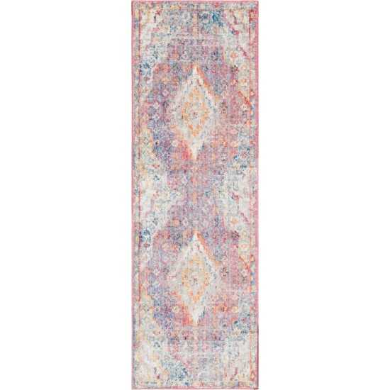 Rug Unique Loom Brighton Pink Runner 2' 7 x 8' 2