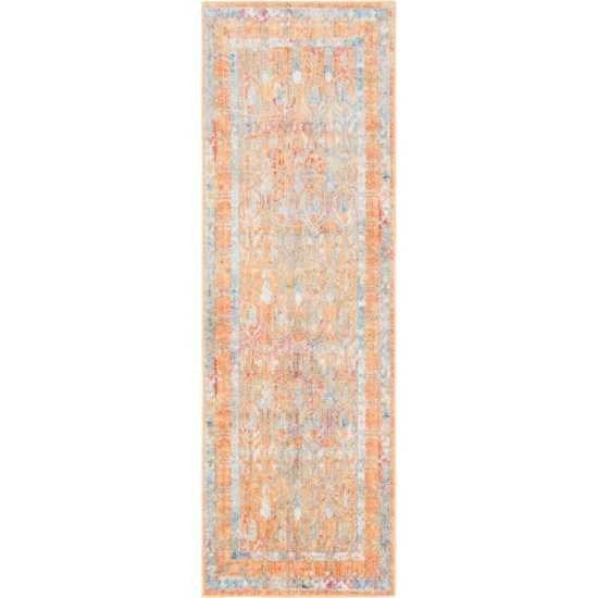 Rug Unique Loom Brighton Orange Runner 2' 7 x 8' 2