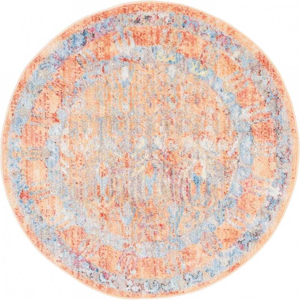 Rug Unique Loom Brighton Orange Round 3' 3 x 3' 3 Rug Unique Loom Brighton Orange Round 3' 3 x 3' 3