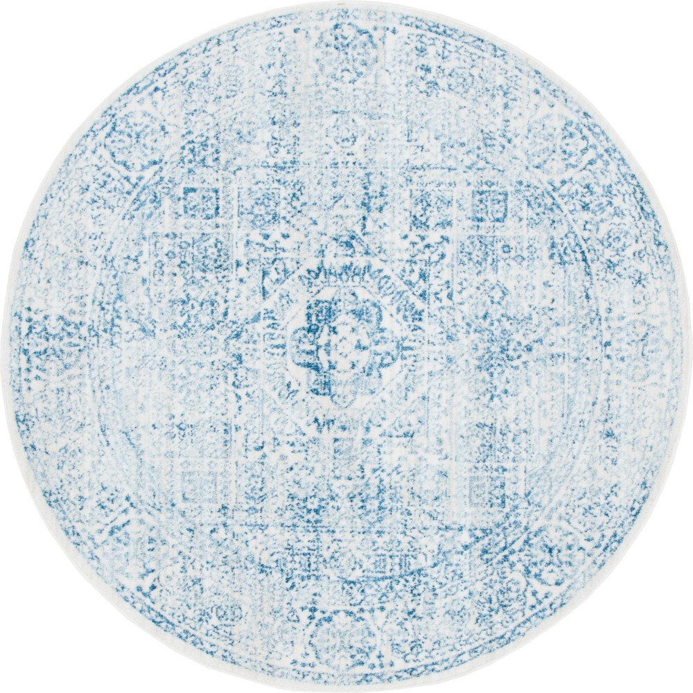 Rug Unique Loom Brighton Light Blue Round 6' 0 x 6' 0