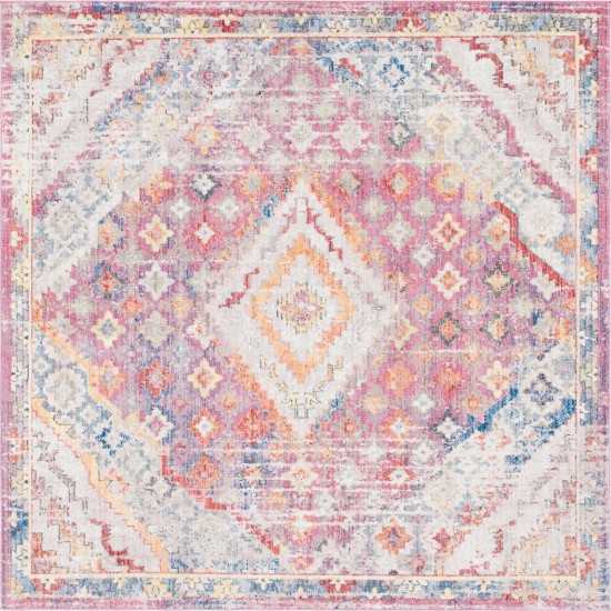 Rug Unique Loom Brighton Pink Square 8' 0 x 8' 0